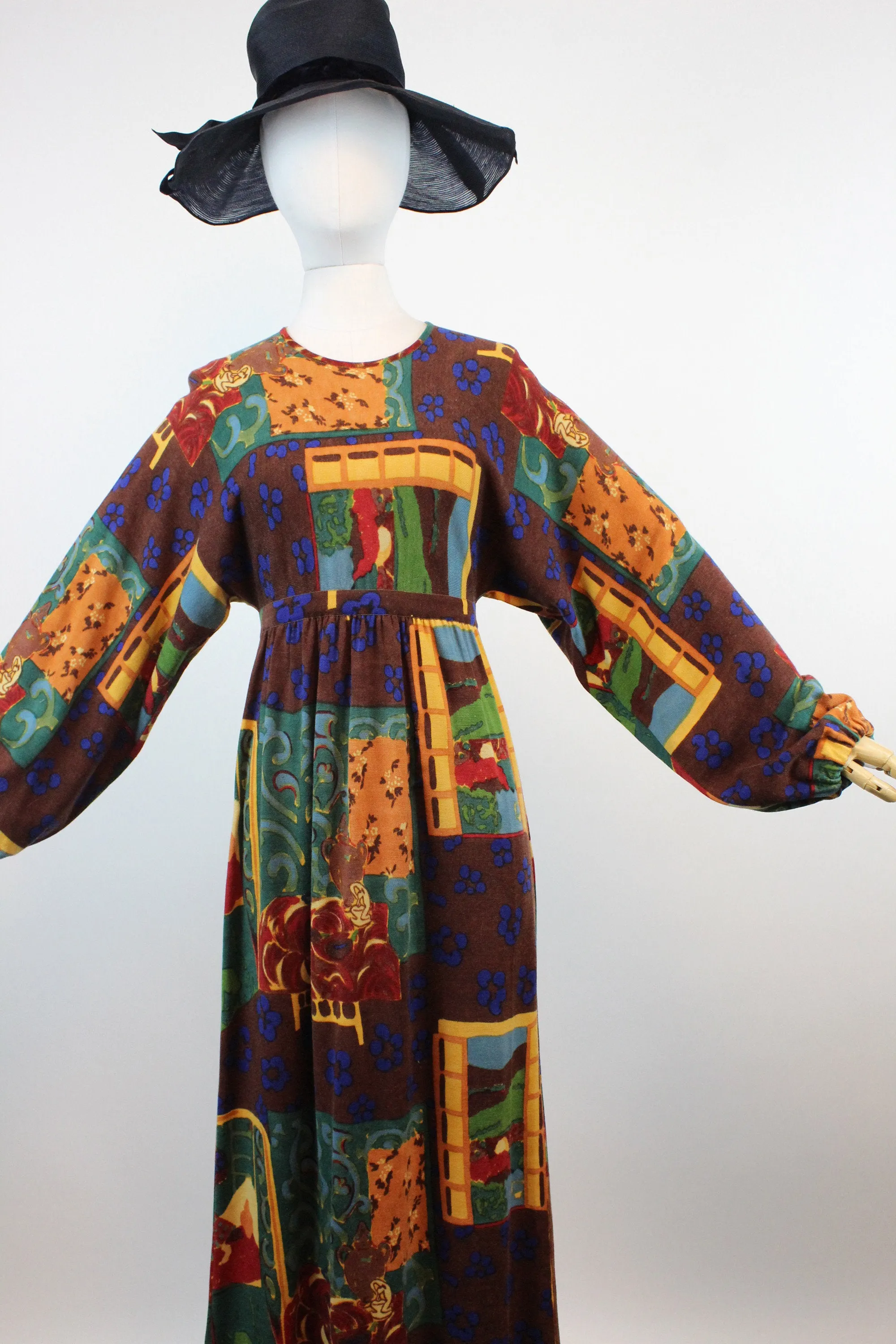 1970s Goldworm wool knit MATISSE dress small medium | new fall