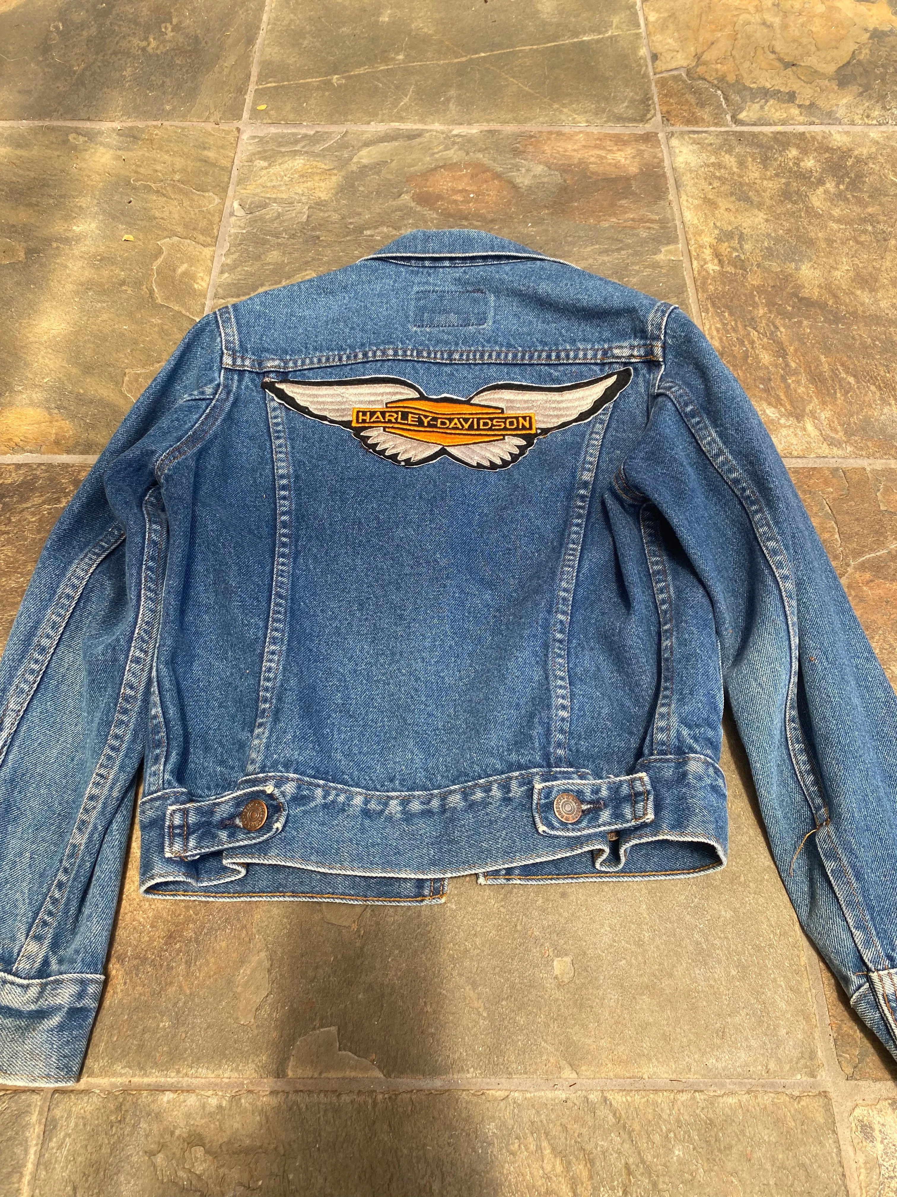 1970s Harley Davidson Roebucks Denim Jacket XS S