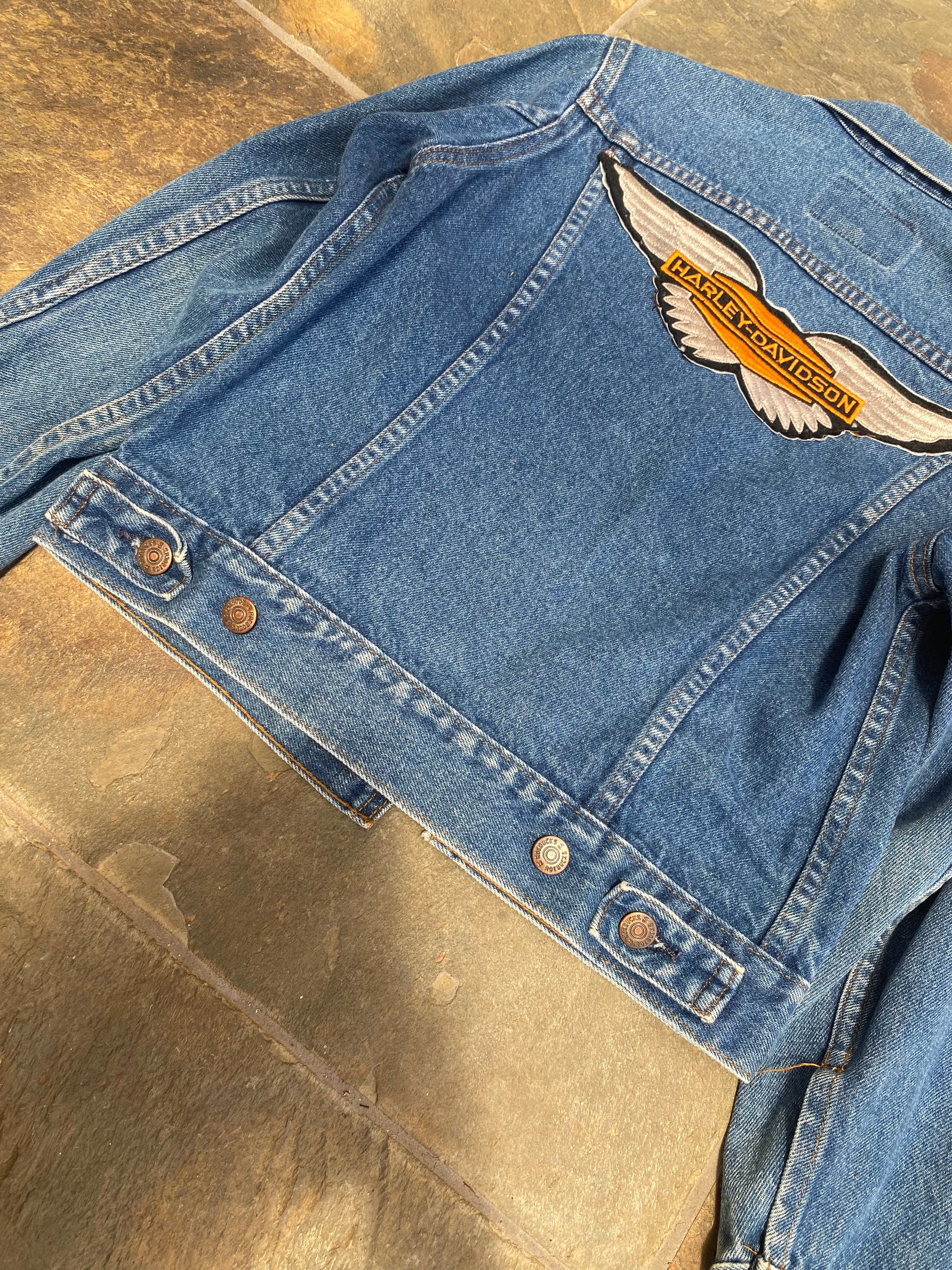 1970s Harley Davidson Roebucks Denim Jacket XS S