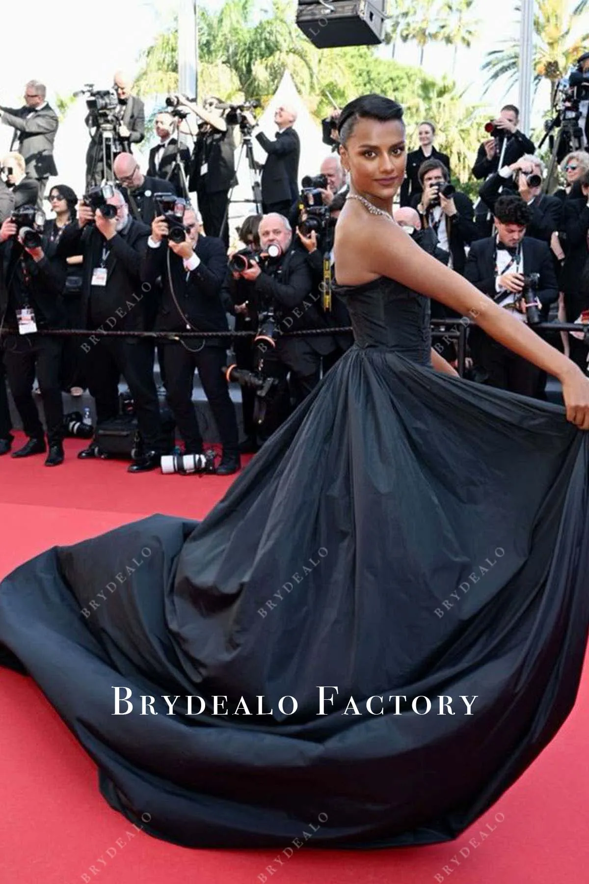 2024 Cannes Film Festival Simone Ashley Black Dress