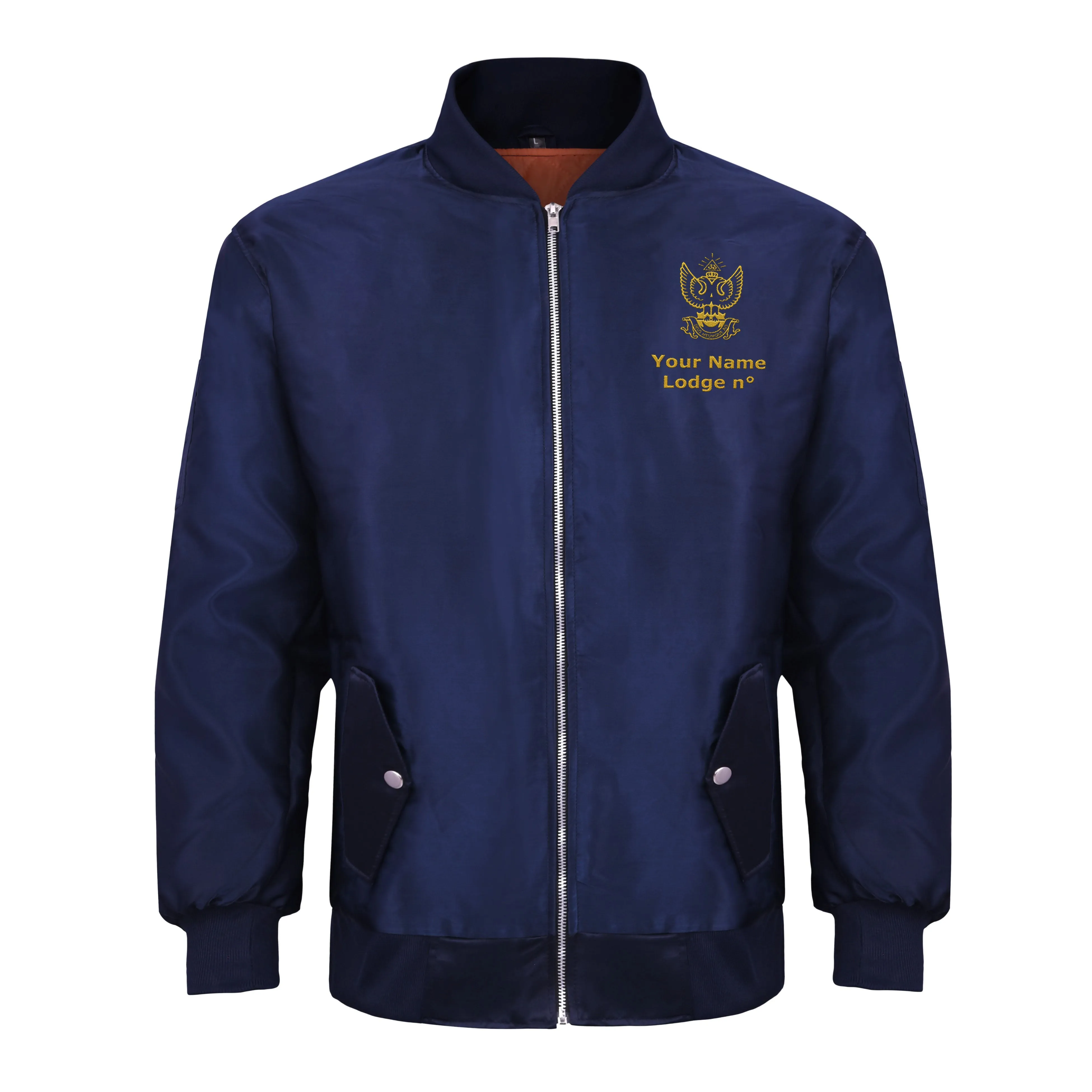 33rd Degree Scottish Rite Jacket - Wings Up Nylon Blue Color With Gold Embroidery