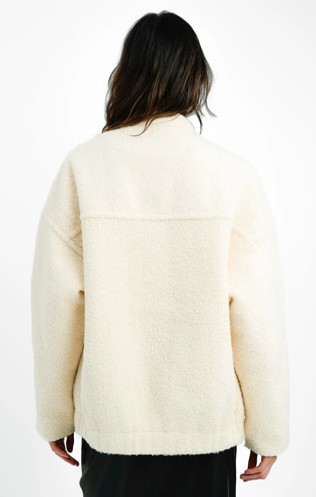 4th & Reckless Tall Exclusive Oversized Wool Look Bomber Jacket In Cream