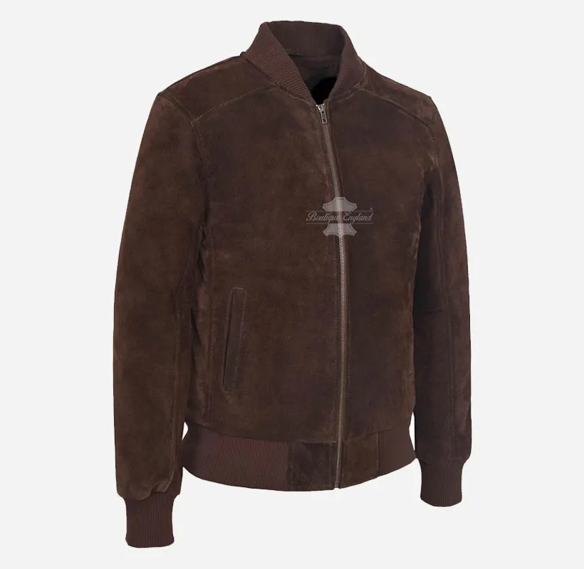 70'S Classic Suede Bomber Jacket Retro Flight Leather Jacket