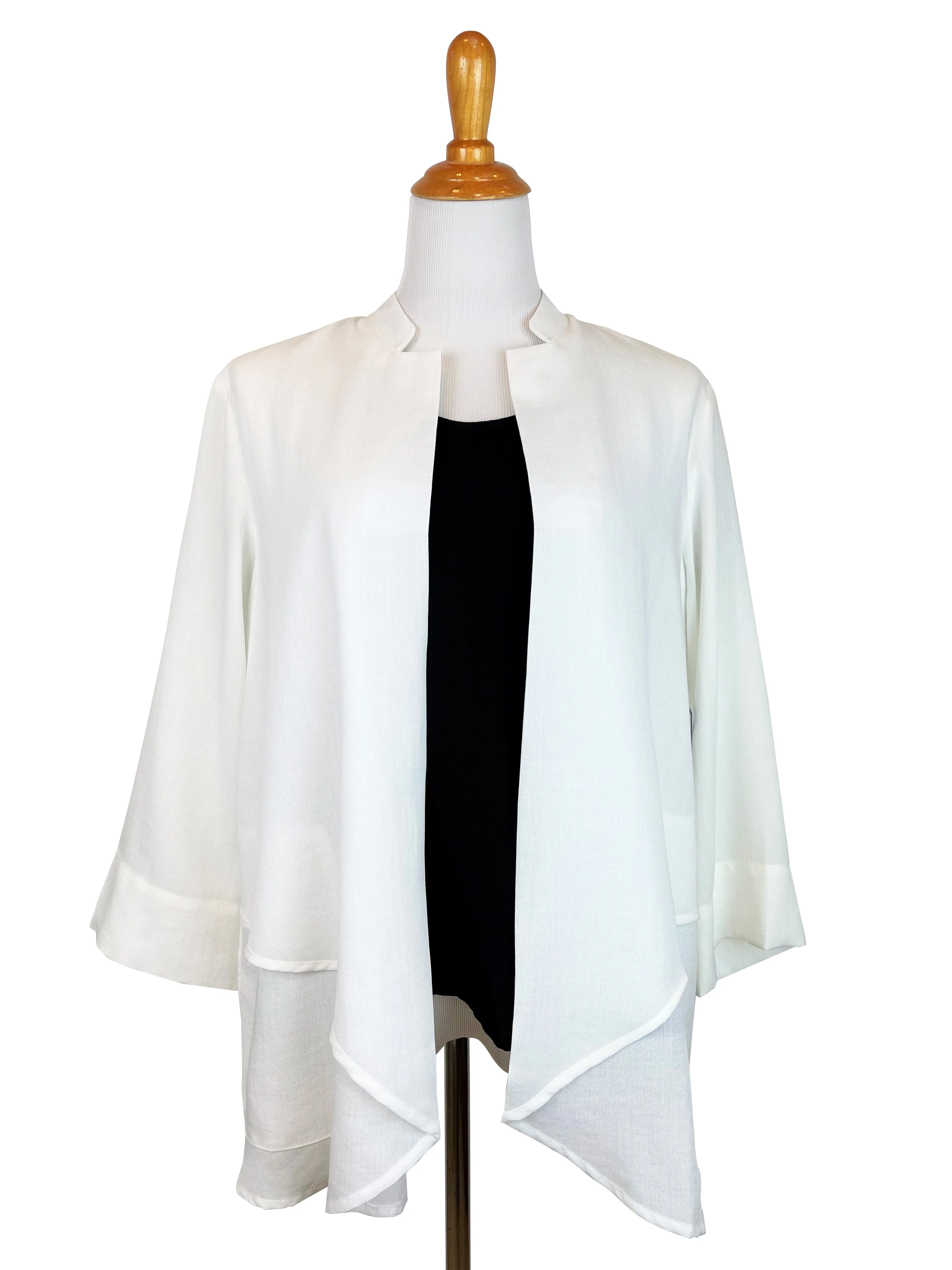 AA137 - Layered Front Linen Jacket