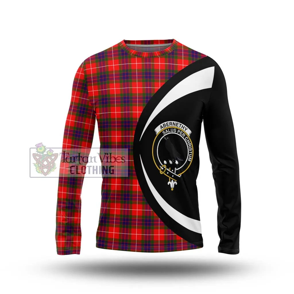 Abernethy Tartan Long Sleeve T-Shirt with Family Crest Circle Style