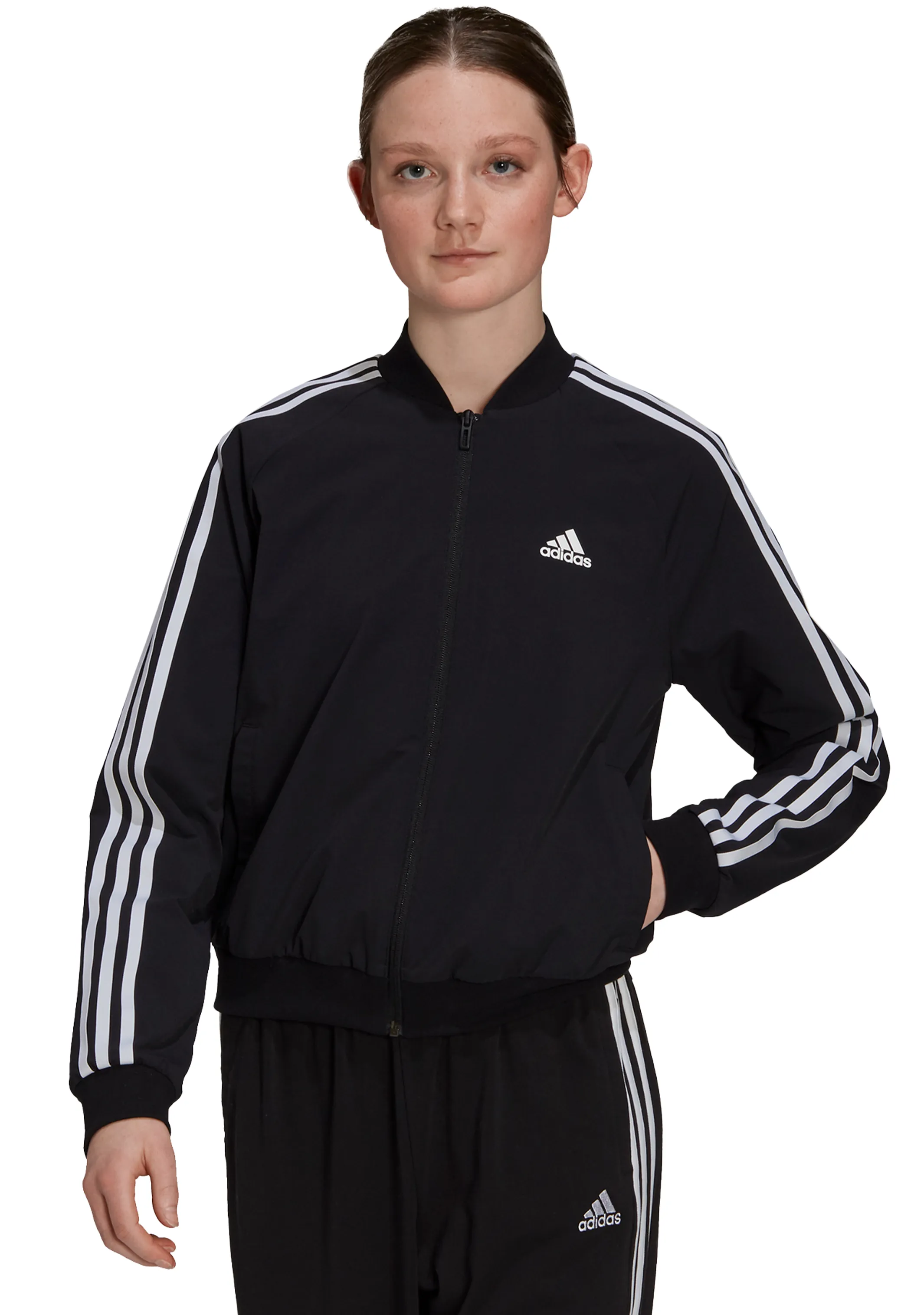 Adidas Womens Essentials 3 Stripes Track Jacket <br> GS1352