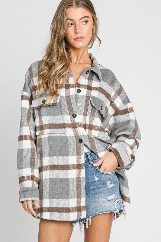 Aiden Boyfriend Fit Plaid Shacket