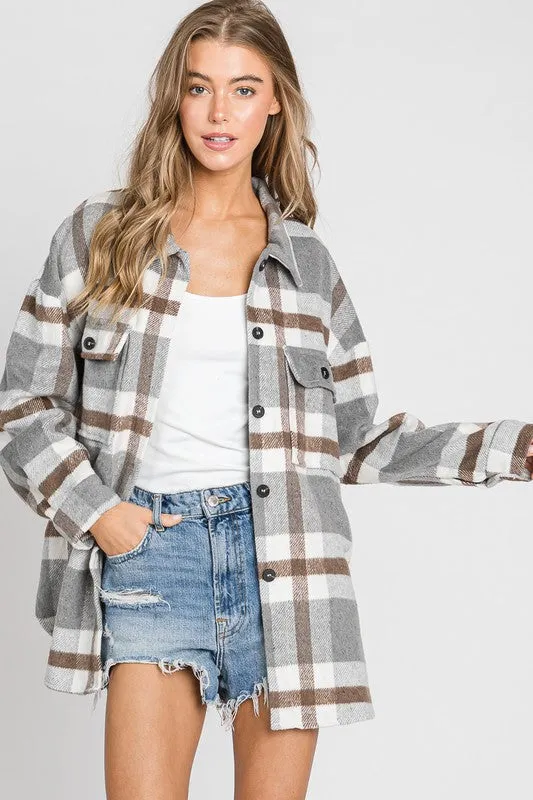 Aiden Boyfriend Fit Plaid Shacket