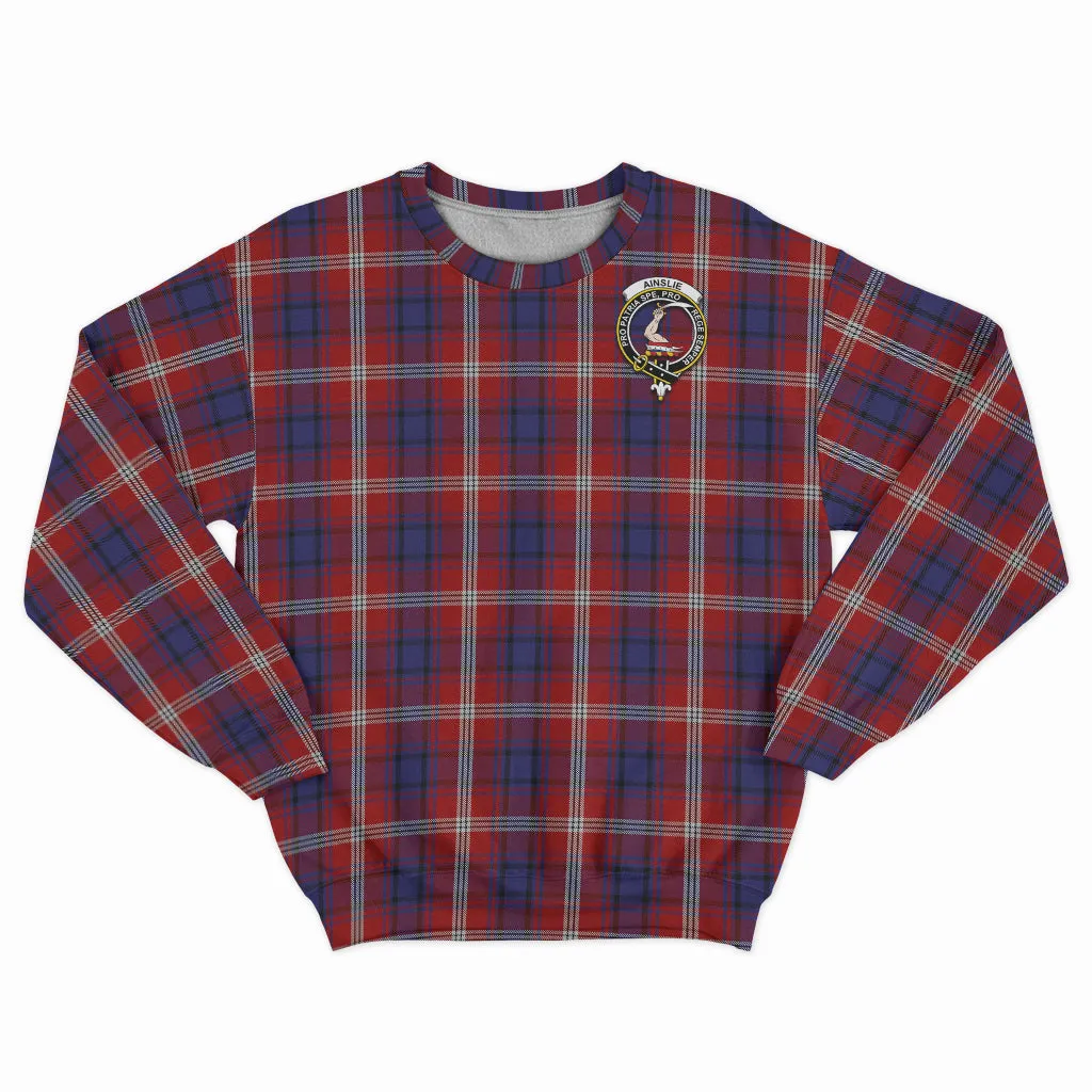 Ainslie Tartan Sweatshirt with Family Crest