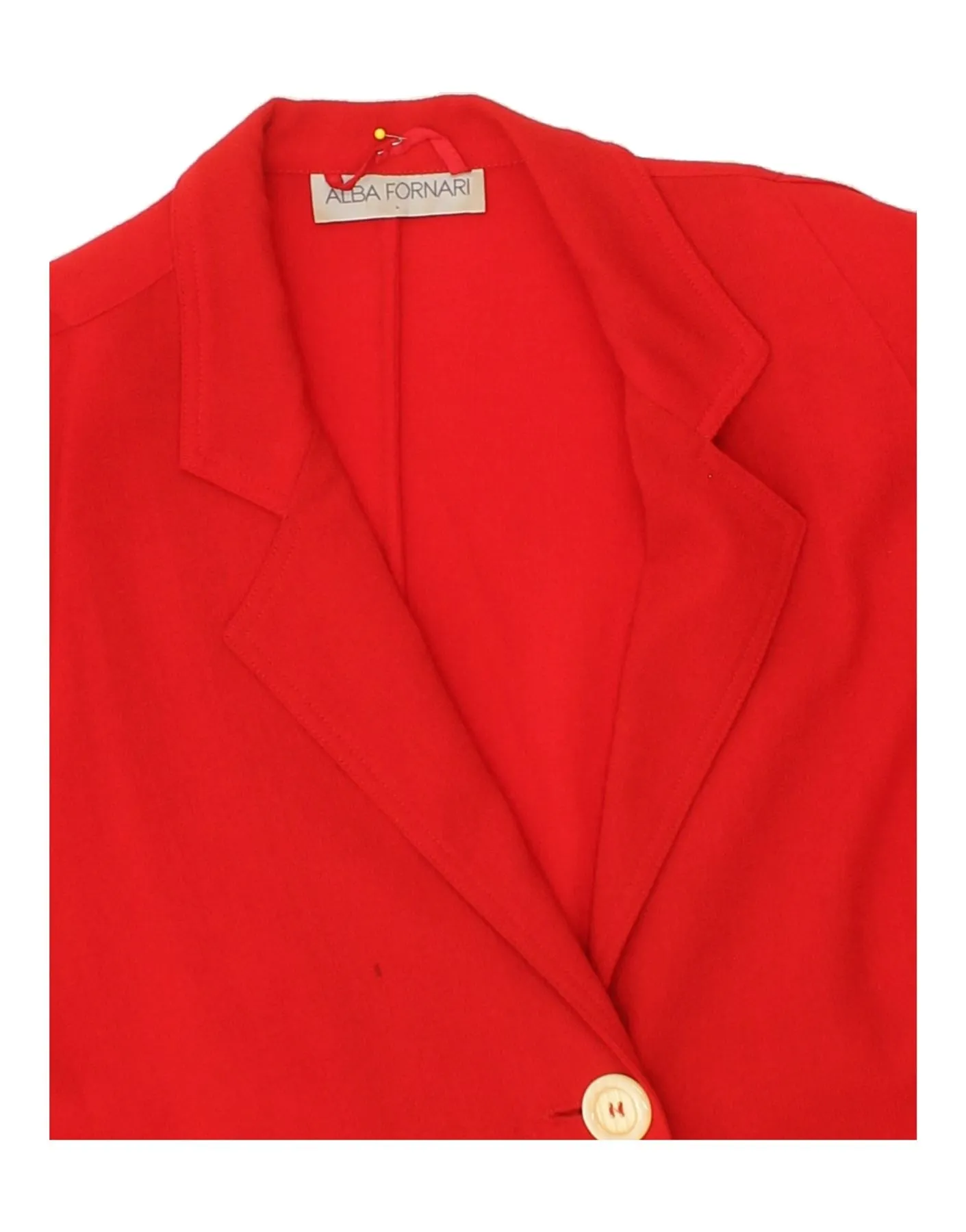 ALBA FORNARI Womens Overcoat UK 16 Large Red Polyester