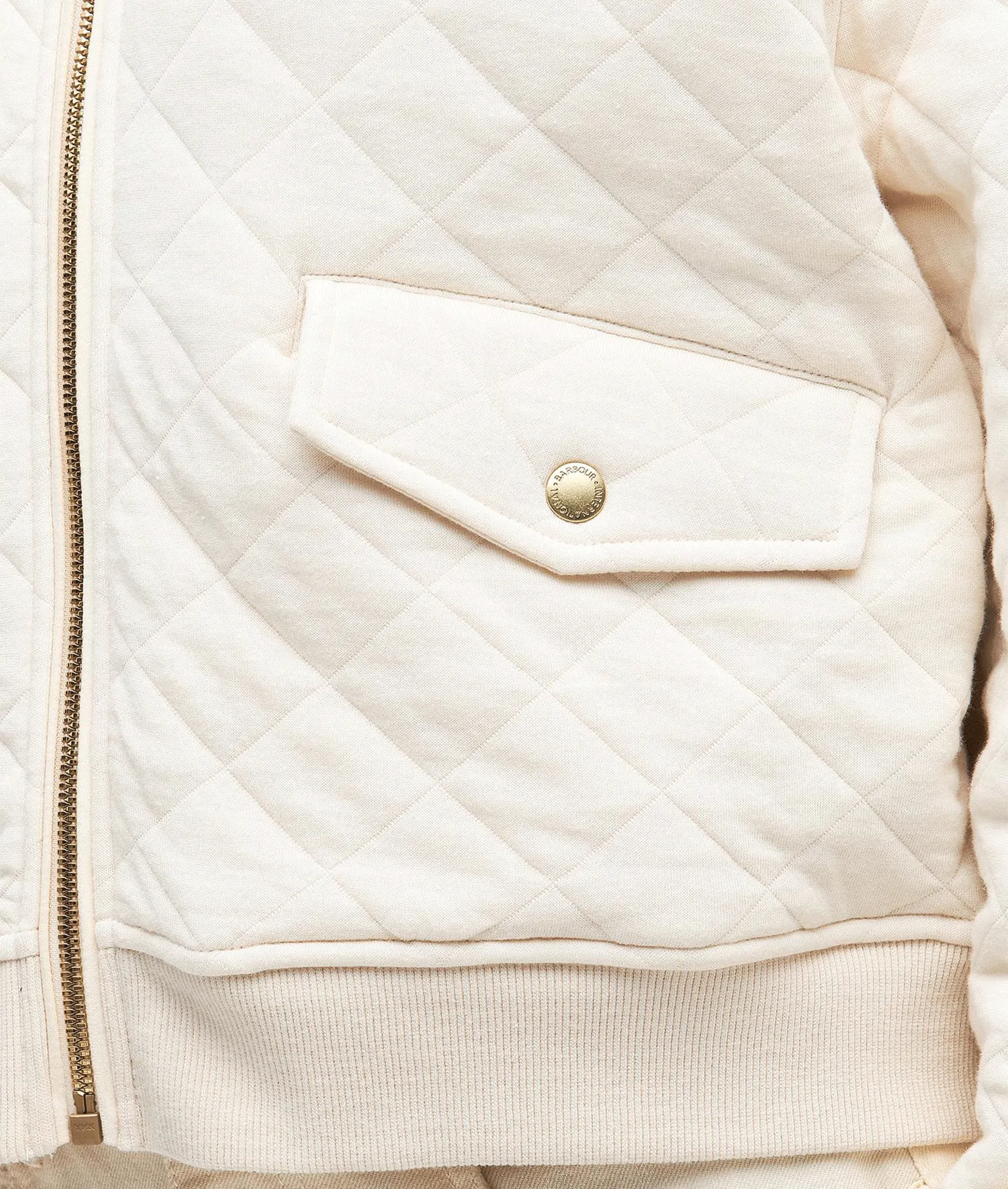 Alicia Quilted Bomber Jacket - Cream