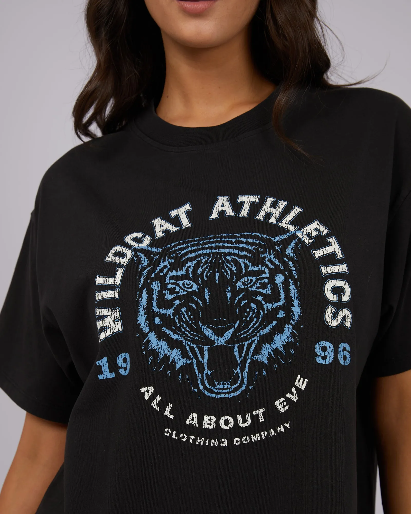 All About Eve Wildcat Oversized Tee Washed Black