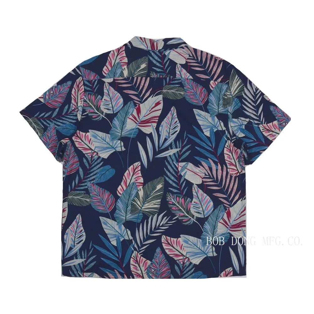 Aloha Hawaiian Shirts Men with Allover Flower Leaf Print