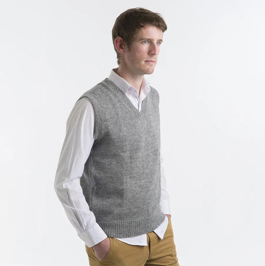 Alpaca Wool Vest in Silver Grey