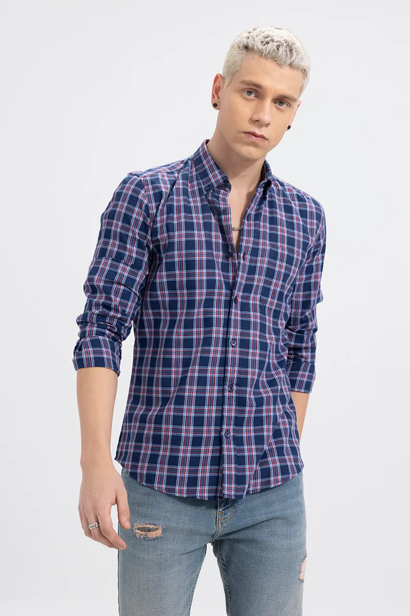 Alternate Square Check Navy Shirt