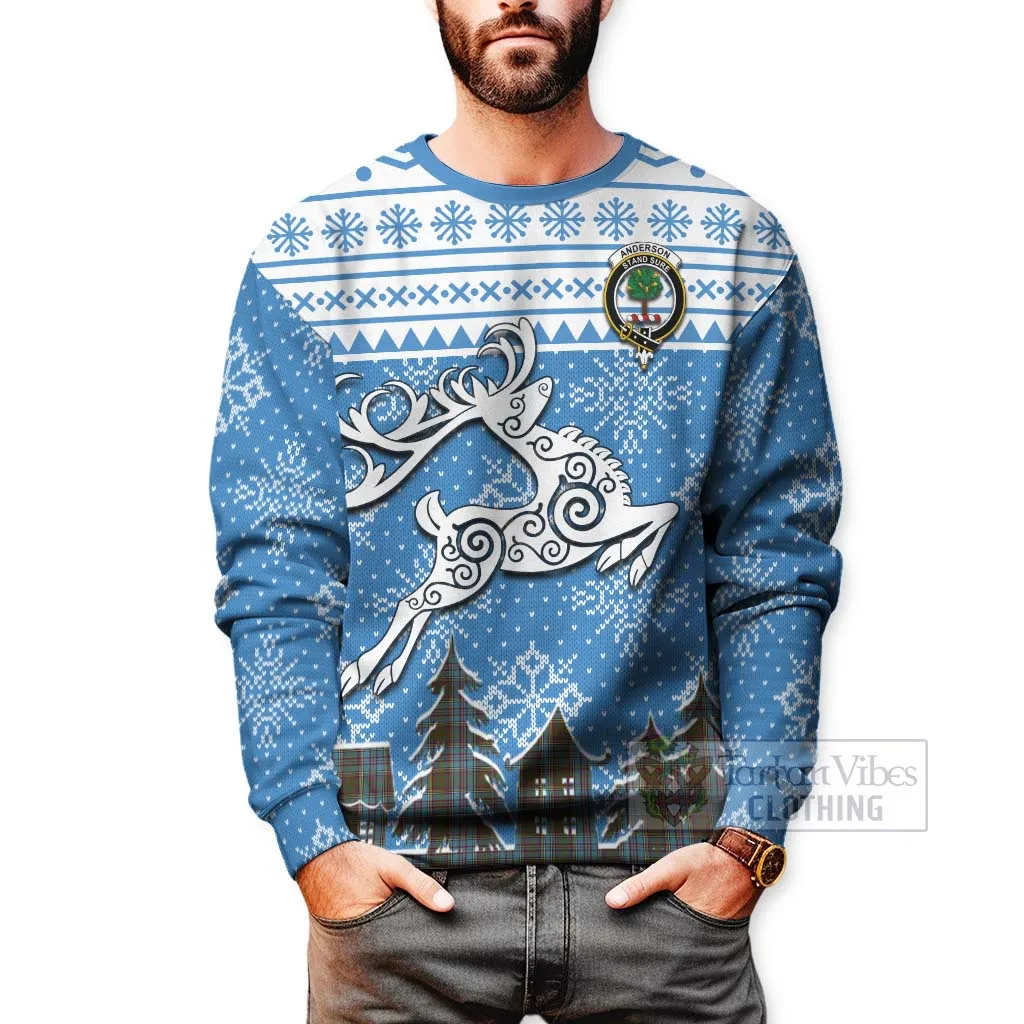 Anderson Clan Christmas Sweatshirt Celtic Reindeer Style