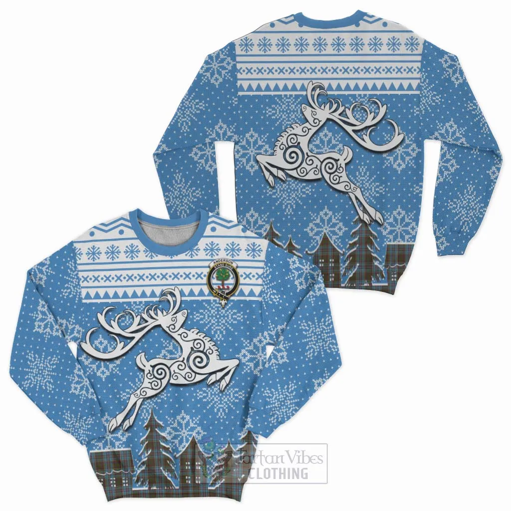 Anderson Clan Christmas Sweatshirt Celtic Reindeer Style