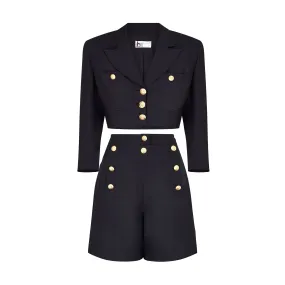 ARCHIVE - 1990s Brevetti Navy Hot Pants & Cropped Jacket Set