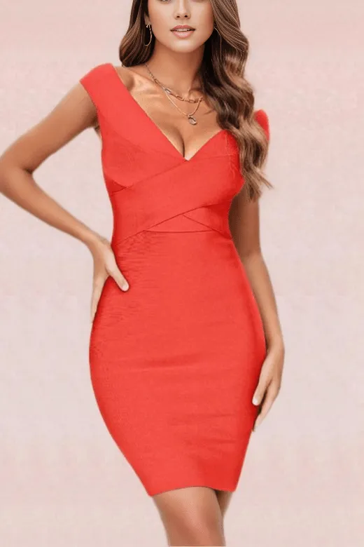 Ash Bandage Dress - Lipstick Red