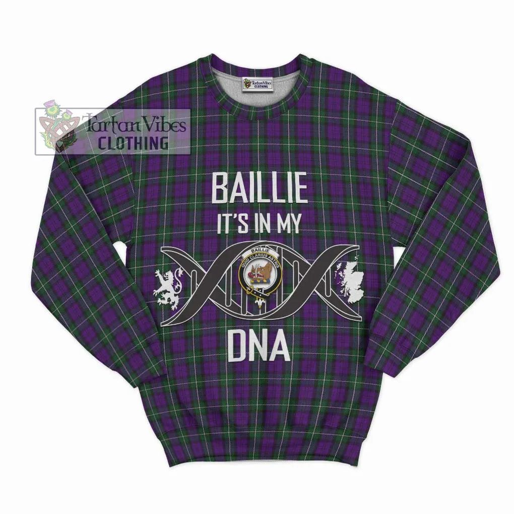 Baillie Highland Society Tartan Sweatshirt with Family Crest DNA In Me Style