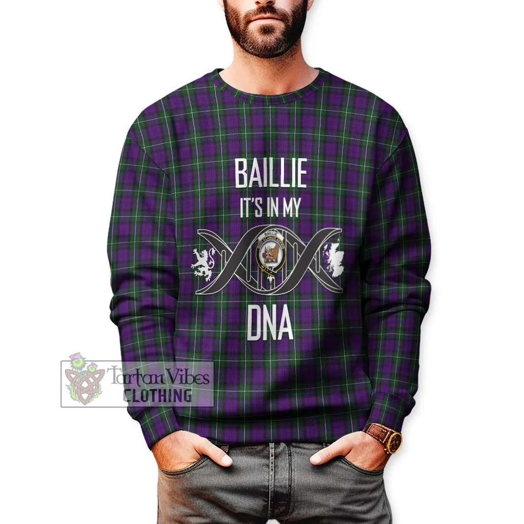 Baillie Highland Society Tartan Sweatshirt with Family Crest DNA In Me Style