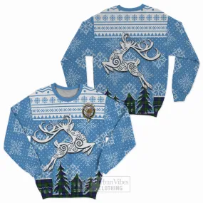 Bannatyne Clan Christmas Sweatshirt Celtic Reindeer Style