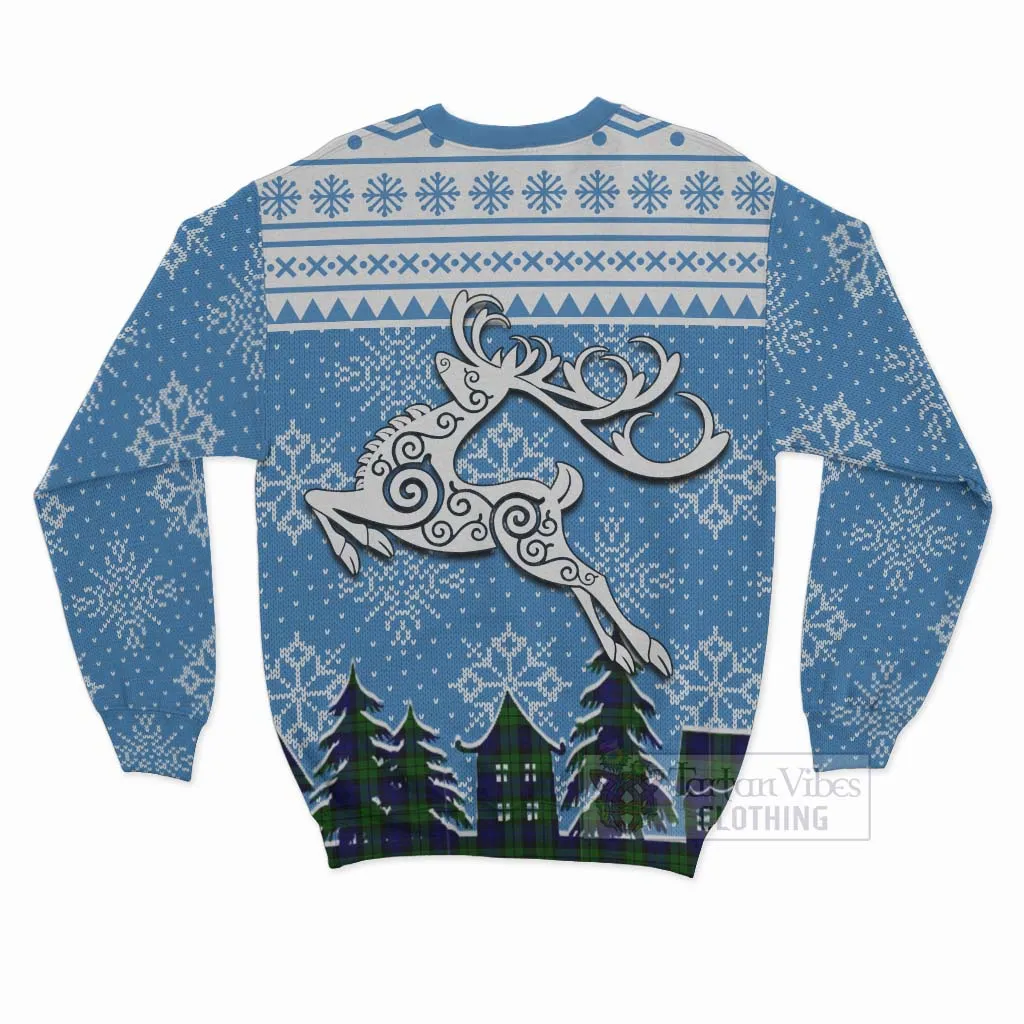 Bannatyne Clan Christmas Sweatshirt Celtic Reindeer Style