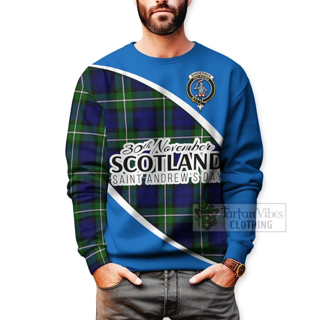 Bannerman Family Crest Tartan Sweatshirt Celebrate Saint Andrew's Day in Style