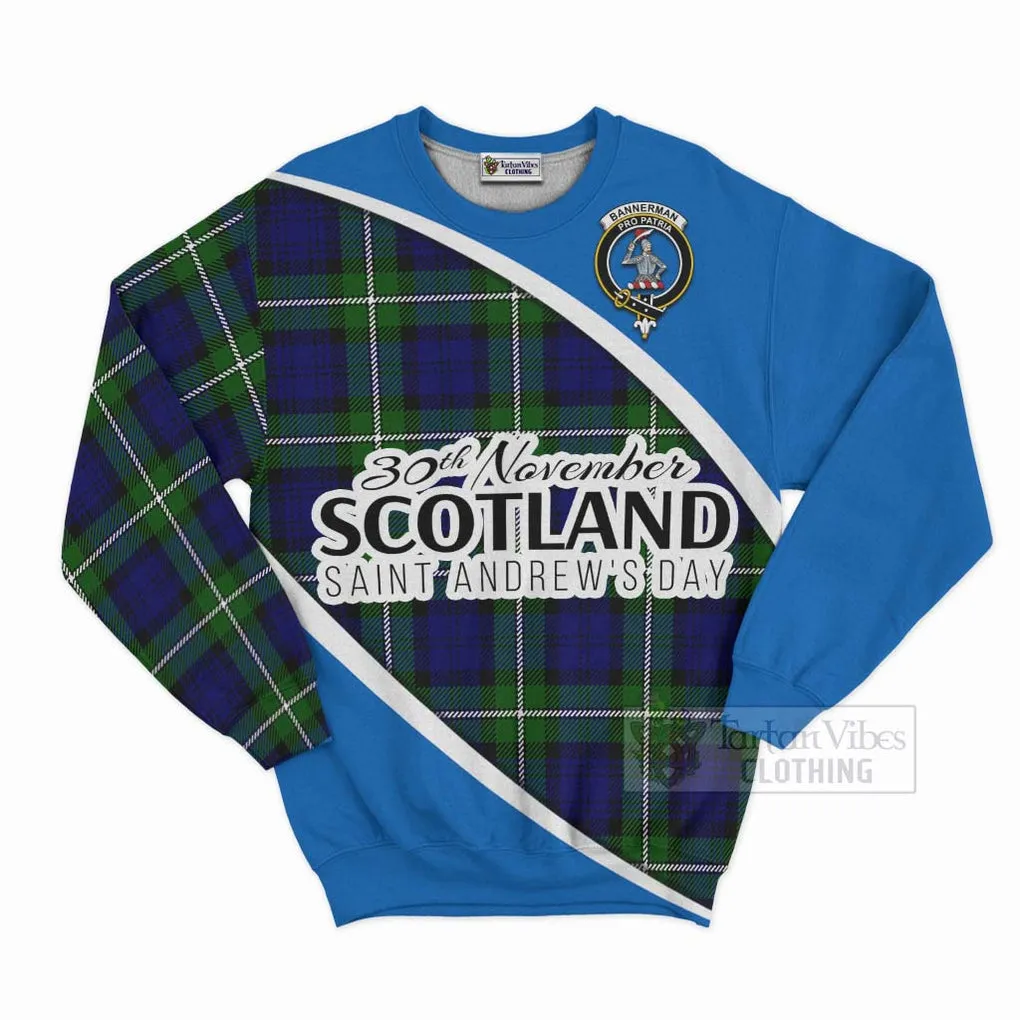 Bannerman Family Crest Tartan Sweatshirt Celebrate Saint Andrew's Day in Style