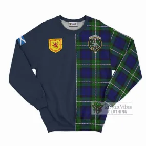 Bannerman Tartan Sweatshirt Alba with Scottish Lion Royal Arm Half Style