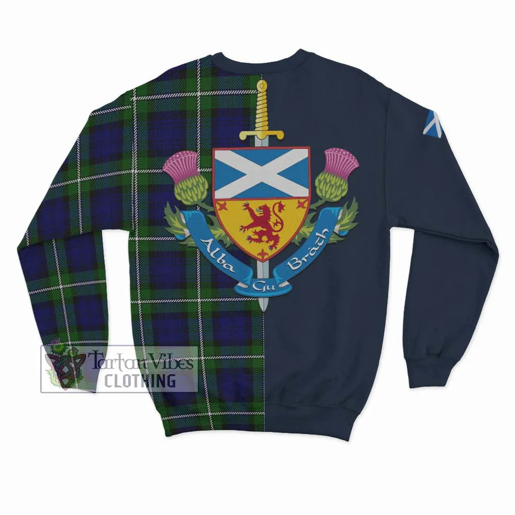 Bannerman Tartan Sweatshirt Alba with Scottish Lion Royal Arm Half Style