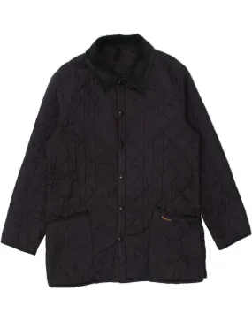 BARBOUR Mens Quilted Overcoat UK 40 Large Navy Blue Polyamide