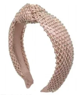 Bari Lynn Crystal Net Knot Headband - Pink