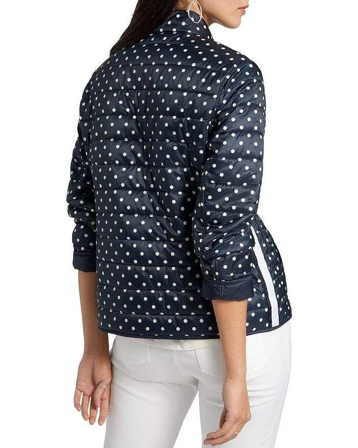 Basler Navy And White Spotty Quilted Reversible Outdoor Jacket 2206111401 12028 2800