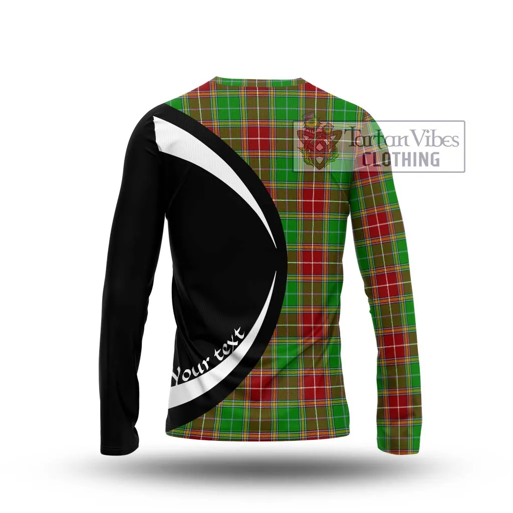 Baxter Modern Tartan Long Sleeve T-Shirt with Family Crest Circle Style