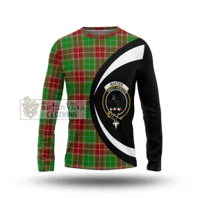 Baxter Modern Tartan Long Sleeve T-Shirt with Family Crest Circle Style