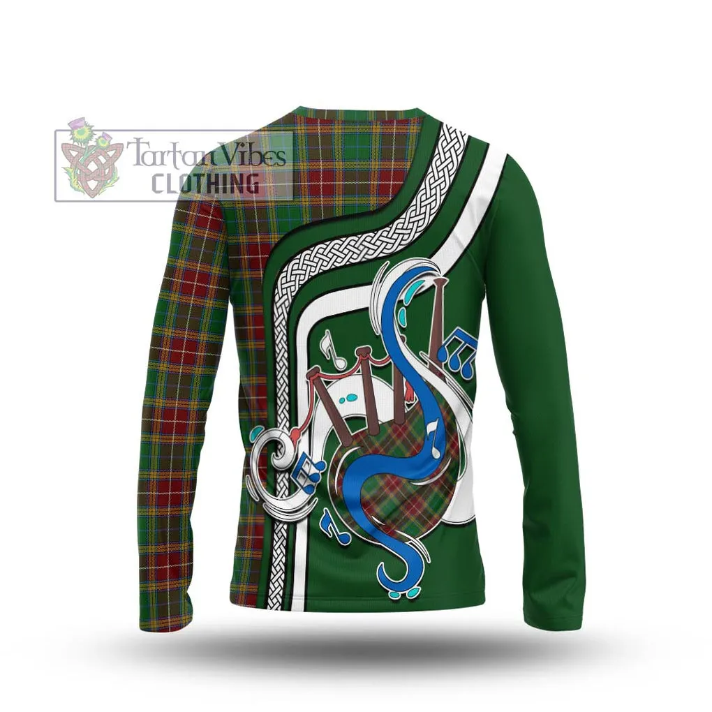 Baxter Tartan Long Sleeve T-Shirt with Epic Bagpipe Style