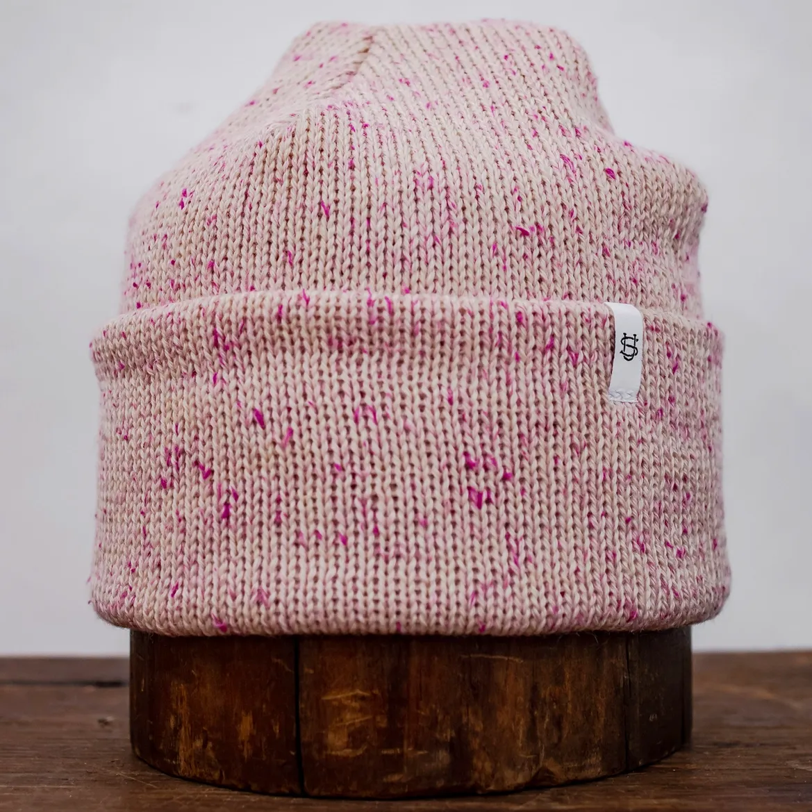 Beanie - Cherry Blossom Tweed Ragg Wool