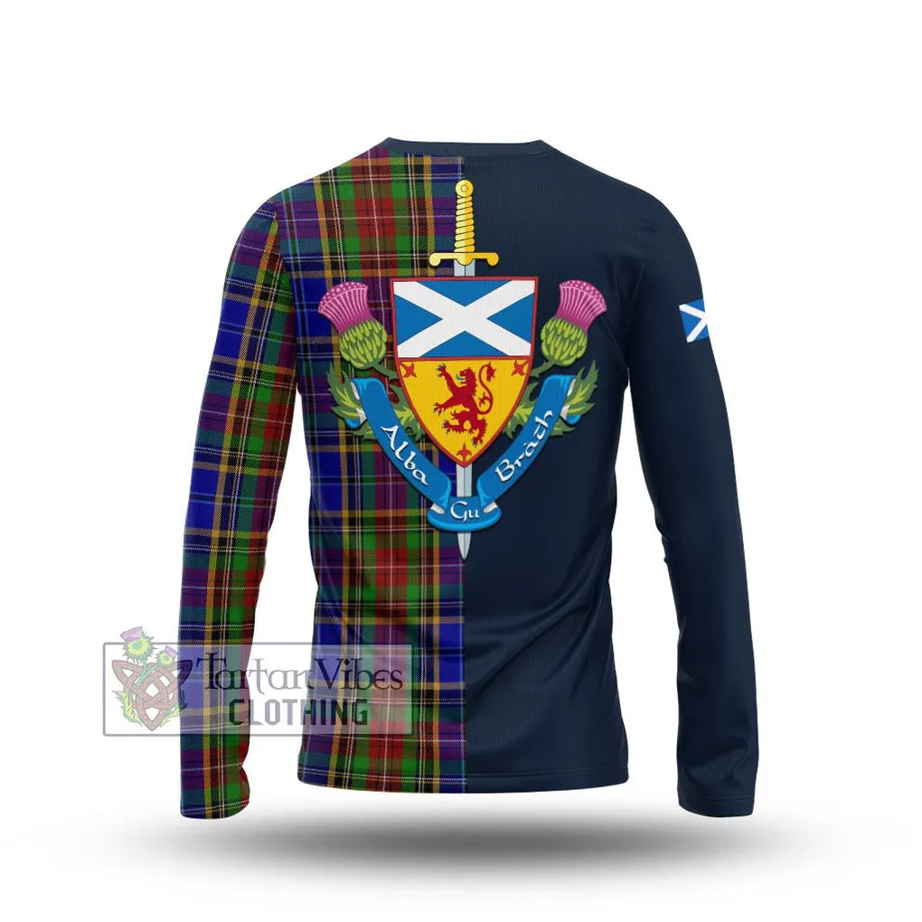 Beattie Tartan Long Sleeve T-Shirt Alba with Scottish Lion Royal Arm Half Style