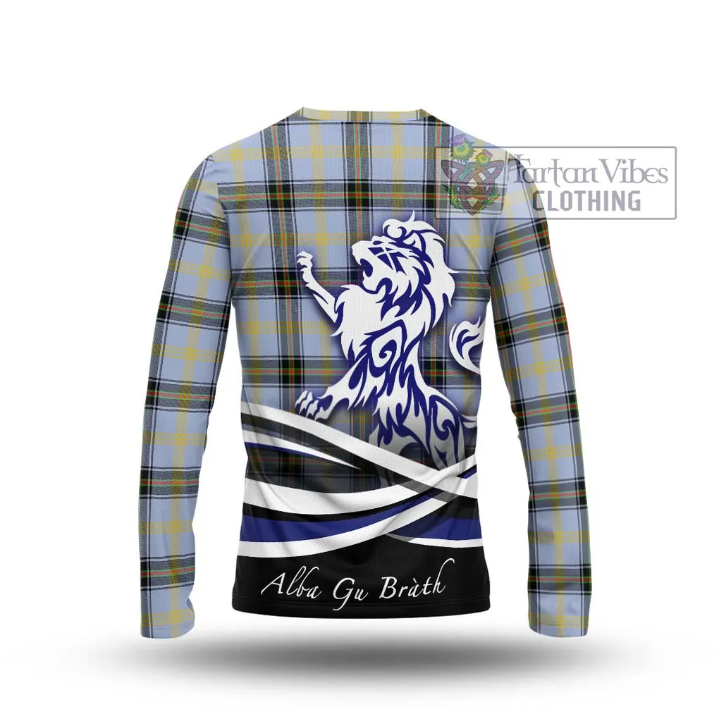 Bell Tartan Long Sleeve T-Shirt with Alba Gu Brath Regal Lion Emblem