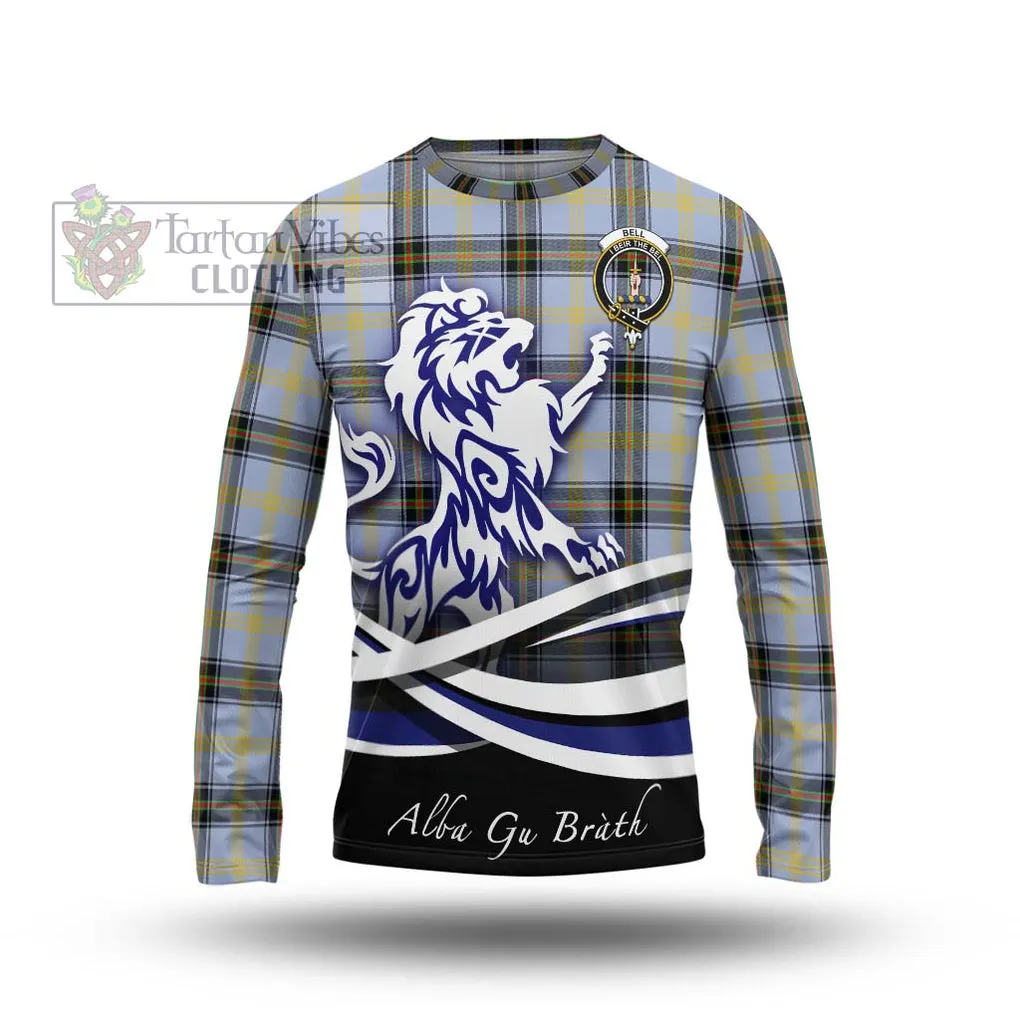 Bell Tartan Long Sleeve T-Shirt with Alba Gu Brath Regal Lion Emblem