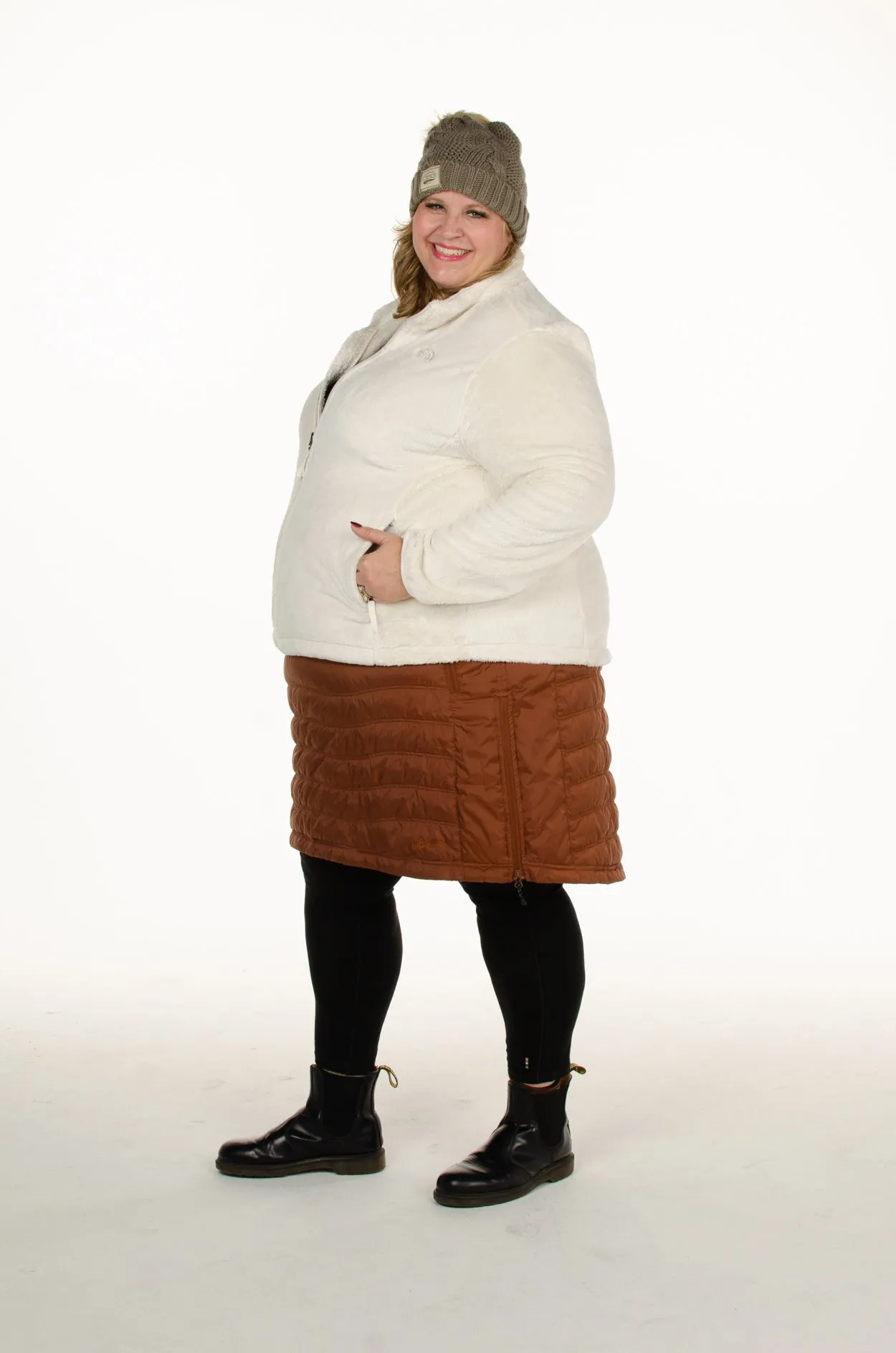 Bergen Mid Length Plus Size Skirt | Rust