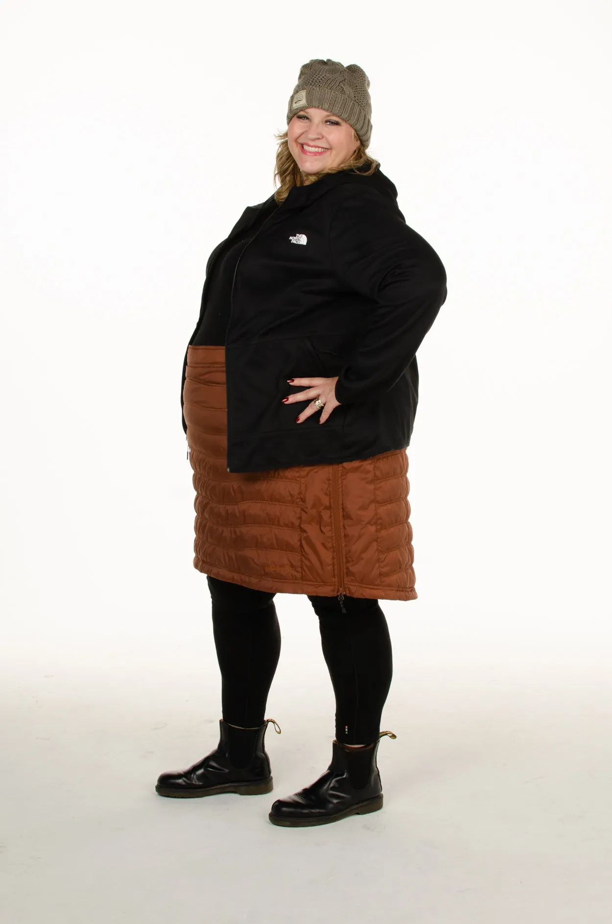 Bergen Mid Length Plus Size Skirt | Rust