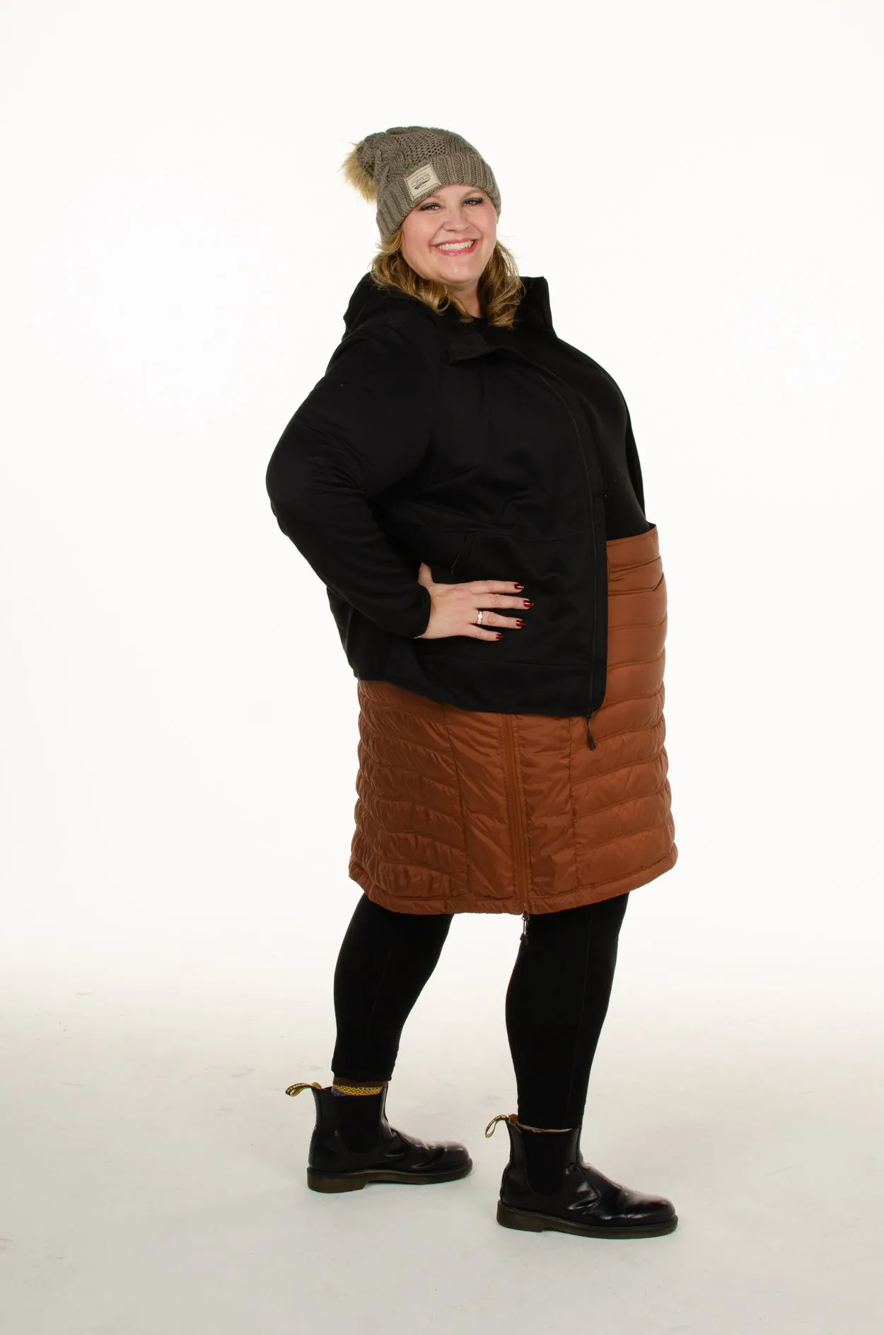 Bergen Mid Length Plus Size Skirt | Rust