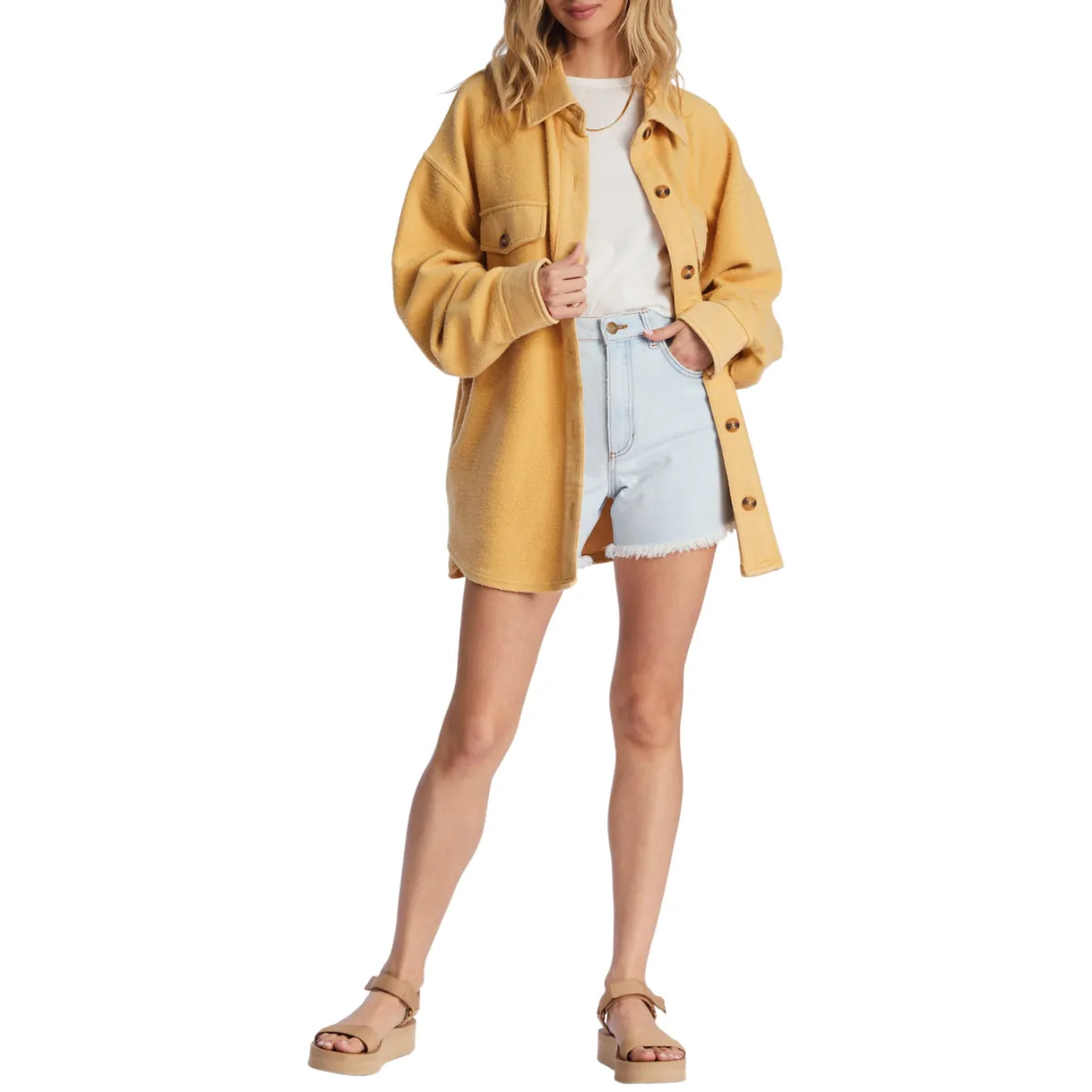 Billabong Women's Anytime Shacket Oversized Jacket