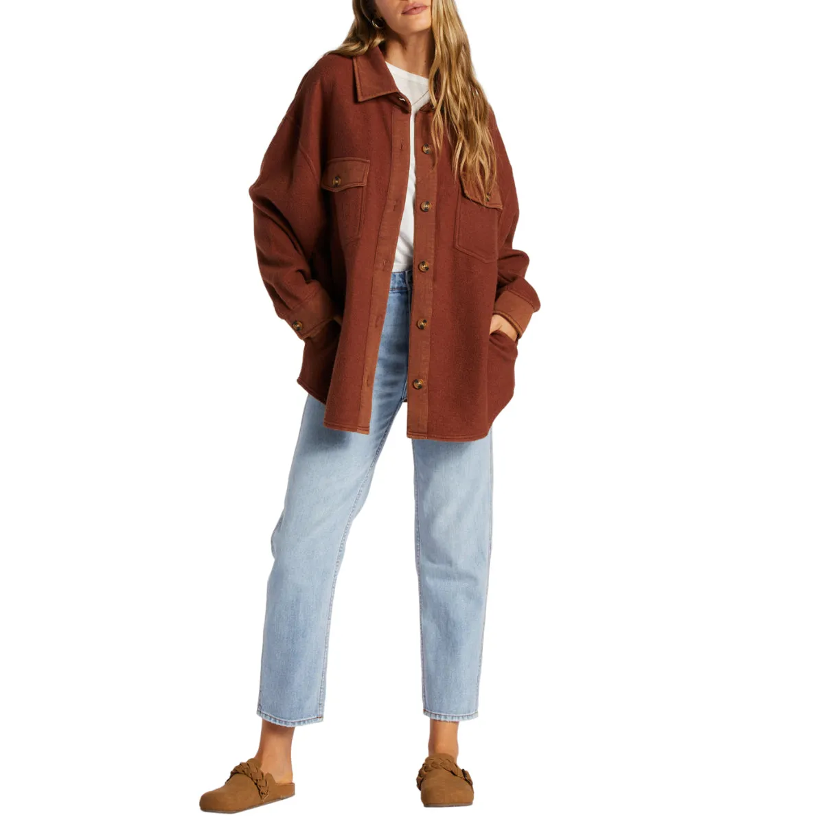 Billabong Women's Anytime Shacket Oversized Jacket