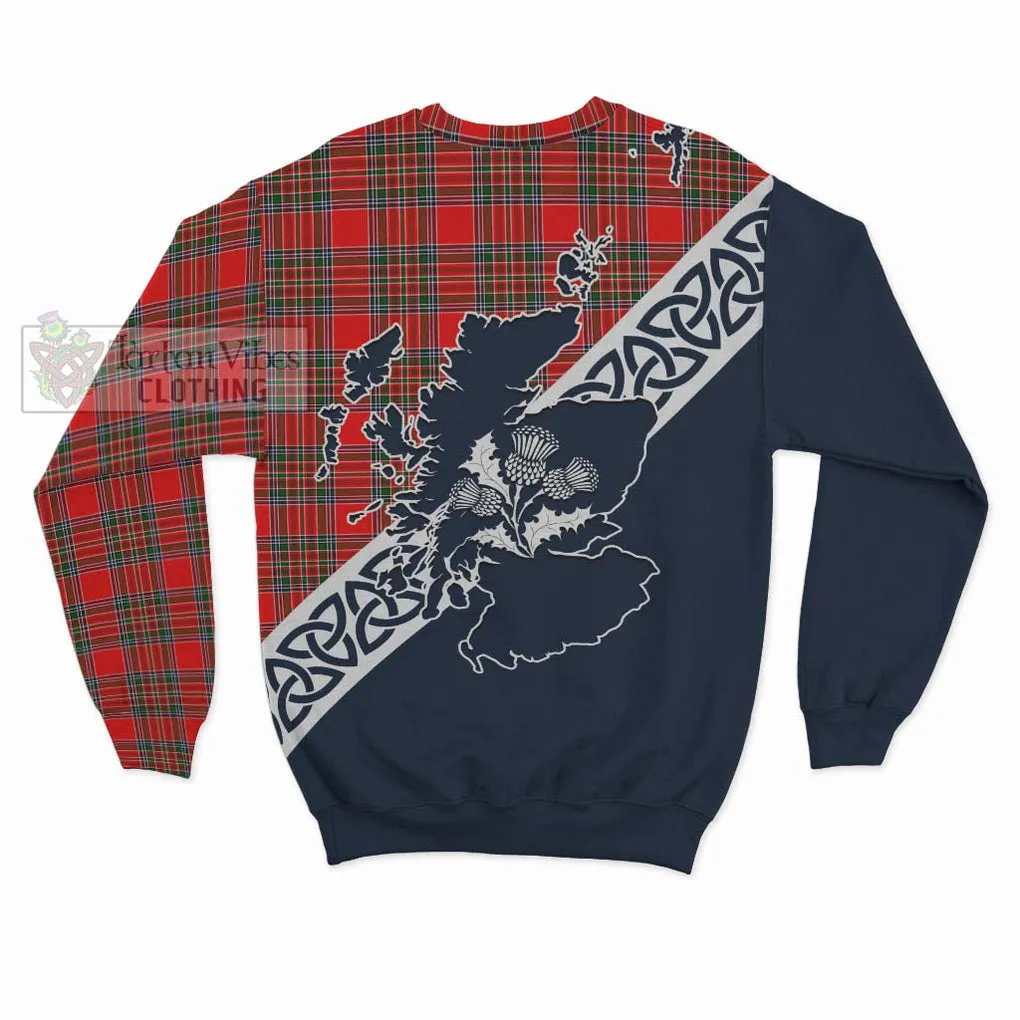 Binning Tartan Sweatshirt Featuring Thistle and Scotland Map