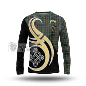 Bisset Tartan Long Sleeve T-Shirt with Family Crest and Celtic Symbol Style