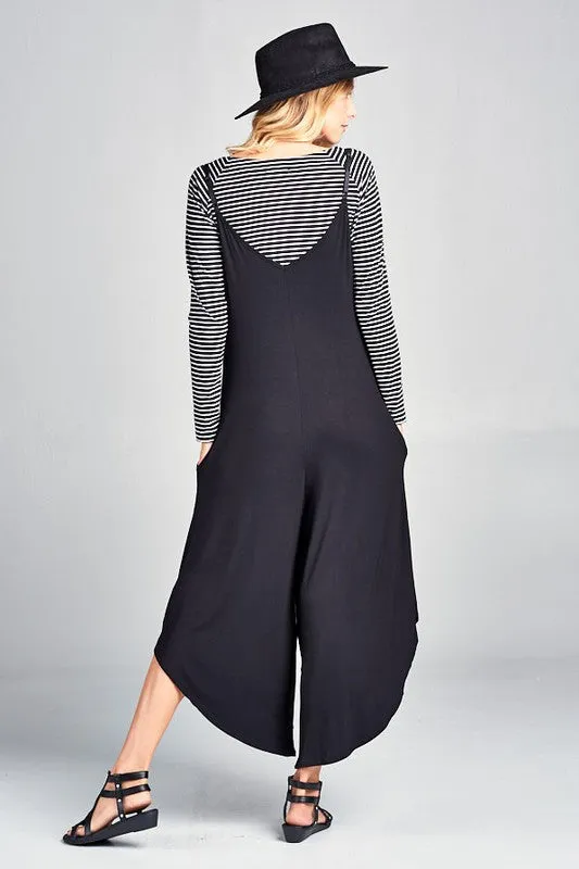 Black Solid Jumper With Pockets