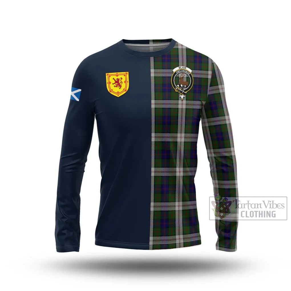 Blair Dress Tartan Long Sleeve T-Shirt Alba with Scottish Lion Royal Arm Half Style